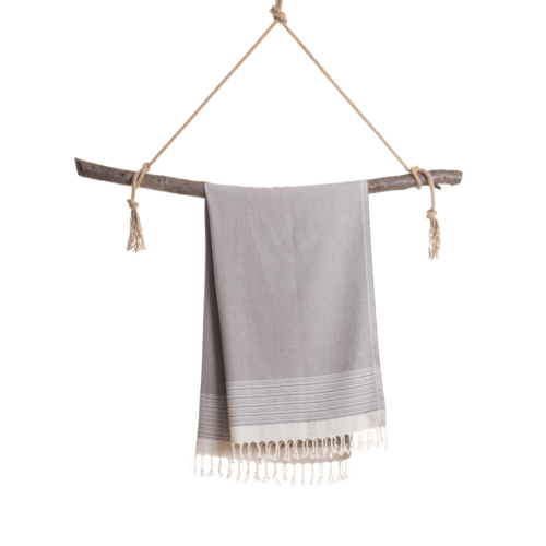 Beach Spa Turkish Hammam Towel Anthracite/Black
